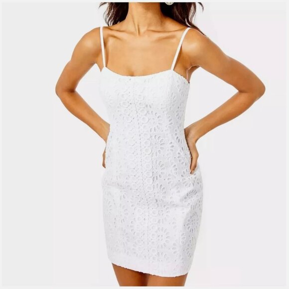 Lilly Pulitzer Dresses & Skirts - NWT Lilly Pulitzer Shelli Dress Pinwheel Eyelet 100% cotton resort sz 10